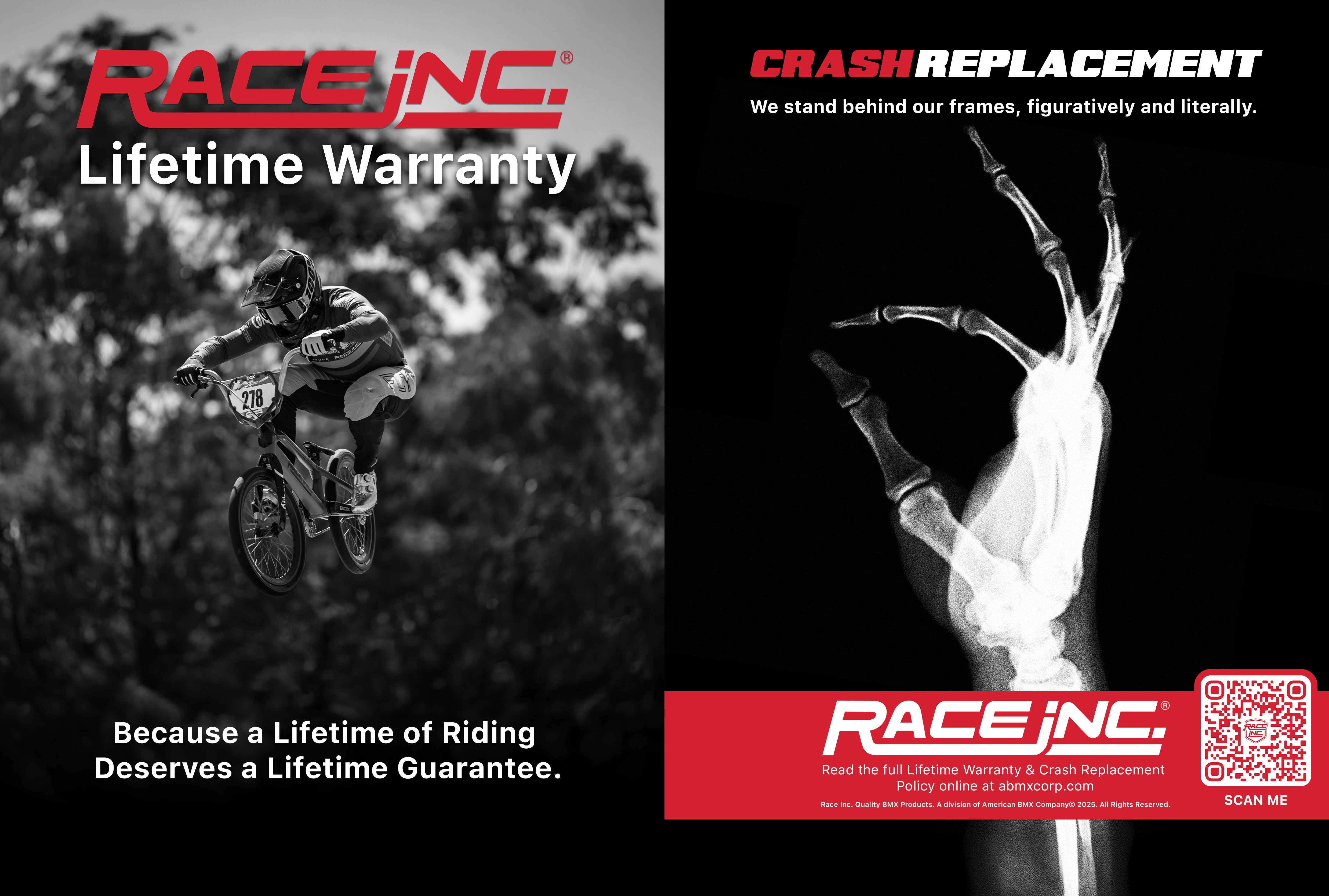 Race Inc. Announces New Lifetime Warranty & Crash Replacement Policies